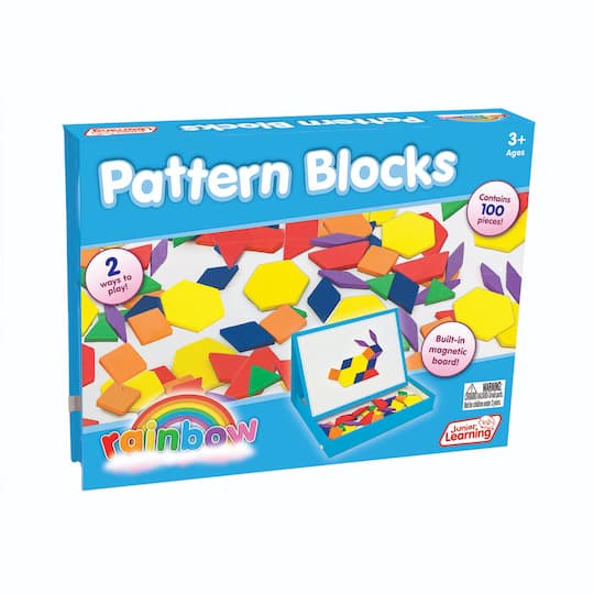 Junior Learning® Rainbow Pattern Blocks Magnetic Activities Learning Set